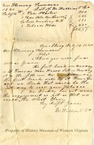 Letter/Account Statement from Martin Hollins to Fleming Saunders, page 1