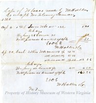 Account Statement for Fleming Saunders from M. Hollins & Co, page 1