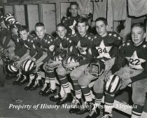 Midget League Team in dressing room