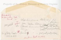 Roanoke College Envelope, with descendents of Simmons-Gale Fund