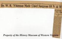 Dr. W.R. Whitman Made Chief Surgeon of N.&W.