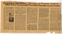 Salem was an Incorporated Town Before Roanoke County Existed