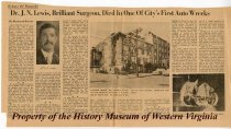 Dr. J.N. Lewis, Brilliant Surgeon, Died in One of City's First Auto Wrecks