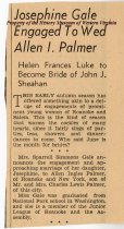 Josephine Gale Engaged to Wed Allen I. Palmer