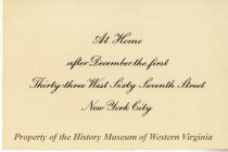 At home card for Josephine Gale and Allen Palmer