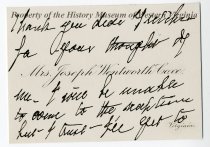 Letter of Regret from Mrs. Joseph Wentworth Coxe