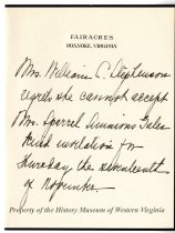 Letter of Regret from Mrs. William C. Stephenson
