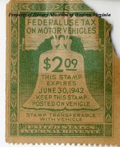 Tax on motor vehicle stamp