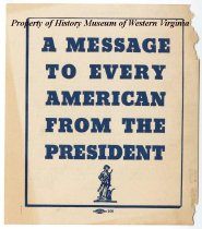A message to every American from the President- front