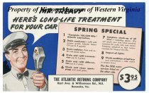 Advertising card, car- front