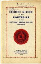 Biographic Catalogue of the Portraits in the Confederate Memorial Institute