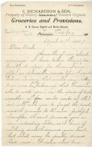Letter from Joseph M. Reigle to Charles Richardson