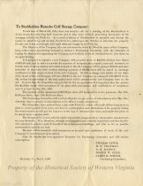 Letter to Stockholders of Roanoke Cold Storage Company