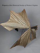 Black and white silk check parasol