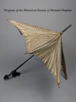 Black and white silk check parasol