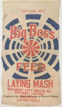 Big Boss Laying Mash, Roanoke City Mills feedbag