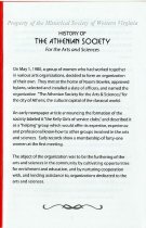 History of the Athenian Society for the Arts and Sciences
