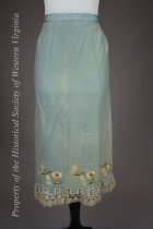 1890 blue flanel and floral embroidered petticoat