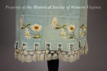 1890 blue flanel and floral embroidered petticoat