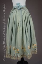 1890 blue flanel and floral embroidered petticoat