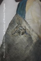 1916 blue and silver lame rose gown