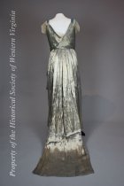 1916 blue and silver lame rose gown
