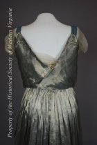 1916 blue and silver lame rose gown