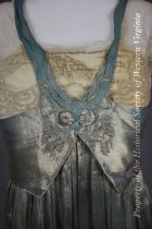 1916 blue and silver lame rose gown