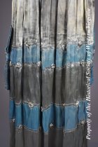 1916 blue and silver lame rose gown