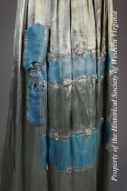 1916 blue and silver lame rose gown