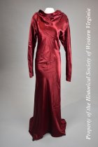 1930s Red Wine Silk Gown