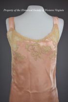 peach and lace satin nightgown