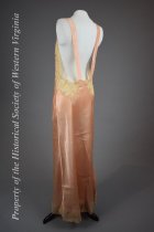 peach and lace satin nightgown
