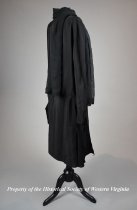 1920s black crepe long-sleeve dress