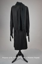 1920s black crepe long-sleeve dress