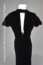 1930s black velvet trained gown
