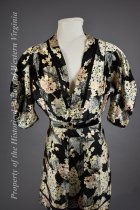 1940s Silk Satin Floral Gown