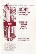 Jefferson High School 1938 40th Anniversary reunion program