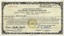 Certificate of Eligibility from the Veterans Administration