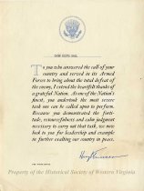 Acknowledgement of Owen Keith Hall's Service in WWII