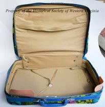 Blue and green floural suitcase