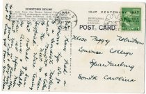 New York Skyline postcard adresssed to Peggy Robertson