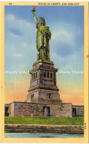 Statue of Liberty postcard adressed to Peggy Robertson