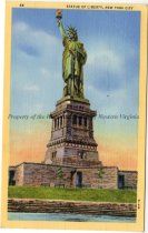 Statue of Liberty postcard adressed to Peggy Robertson