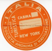 Italia Societa Anonima Di Navigaziione Luggage Label