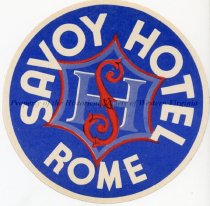 Savoy Hotel Rome Luggage Label
