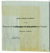 Chamber of Commerce 1st Annual Banquet Program 1906