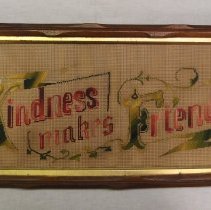 Framed needlework picture owned by Katie and Annie Bechtel, ca. 1900