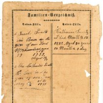 Jacob & Catharine Swartz family register