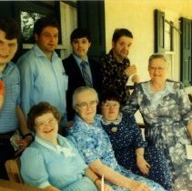 Emma A. Landis (seated) & Hilltop Sunday School of Salford Mennonite Church